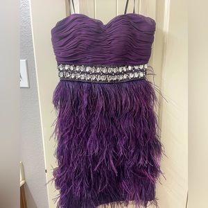Purple Feather cocktail dress